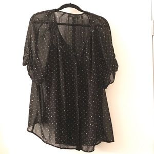 2-piece set. Button down shirt with tank.